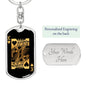 King Of Hearts Gold Keychain Dog Tag Stainless Steel or 18k Gold-Express Your Love Gifts