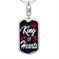 King Of Hearts Keychain Dog Tag Stainless Steel or 18k Gold-Express Your Love Gifts