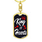 King Of Hearts Keychain Dog Tag Stainless Steel or 18k Gold-Express Your Love Gifts