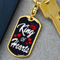 King Of Hearts Keychain Dog Tag Stainless Steel or 18k Gold-Express Your Love Gifts