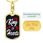 King Of Hearts Keychain Dog Tag Stainless Steel or 18k Gold-Express Your Love Gifts