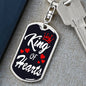 King Of Hearts Keychain Dog Tag Stainless Steel or 18k Gold-Express Your Love Gifts