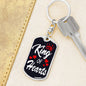 King Of Hearts Keychain Dog Tag Stainless Steel or 18k Gold-Express Your Love Gifts