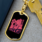 King of Spade Gambler Keychain Stainless Steel or 18k Gold Dog Tag Keyring-Express Your Love Gifts