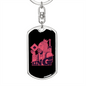 King of Spade Gambler Keychain Stainless Steel or 18k Gold Dog Tag Keyring-Express Your Love Gifts