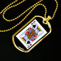 King Of Spades Card Dog Tag Stainless Steel or 18k Gold 24" Chain-Express Your Love Gifts