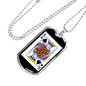 King Of Spades Card Dog Tag Stainless Steel or 18k Gold 24" Chain-Express Your Love Gifts