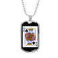 King Of Spades Card Dog Tag Stainless Steel or 18k Gold 24" Chain-Express Your Love Gifts