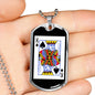 King Of Spades Card Dog Tag Stainless Steel or 18k Gold 24" Chain-Express Your Love Gifts