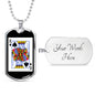 King Of Spades Card Dog Tag Stainless Steel or 18k Gold 24" Chain-Express Your Love Gifts
