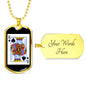 King Of Spades Card Dog Tag Stainless Steel or 18k Gold 24" Chain-Express Your Love Gifts