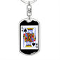 King Of Spades Card Keychain Dog Tag Stainless Steel or 18k Gold-Express Your Love Gifts