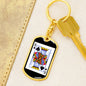 King Of Spades Card Keychain Dog Tag Stainless Steel or 18k Gold-Express Your Love Gifts