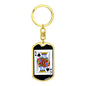 King Of Spades Card Keychain Dog Tag Stainless Steel or 18k Gold-Express Your Love Gifts