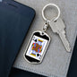 King Of Spades Card Keychain Dog Tag Stainless Steel or 18k Gold-Express Your Love Gifts
