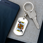 King of Spades Gambler Keychain Stainless Steel or 18k Gold Dog Tag Keyring-Express Your Love Gifts