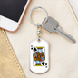 King of Spades Gambler Keychain Stainless Steel or 18k Gold Dog Tag Keyring-Express Your Love Gifts