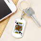 King of Spades Gambler Keychain Stainless Steel or 18k Gold Dog Tag Keyring-Express Your Love Gifts