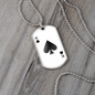 King of Spades Plain Gambler Necklace Stainless Steel or 18k Gold Dog Tag 24" Chain-Express Your Love Gifts