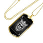 King Of Spades Skull Dog Tag Stainless Steel or 18k Gold 24" Chain-Express Your Love Gifts