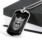 King Of Spades Skull Dog Tag Stainless Steel or 18k Gold 24" Chain-Express Your Love Gifts