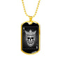 King Of Spades Skull Dog Tag Stainless Steel or 18k Gold 24" Chain-Express Your Love Gifts