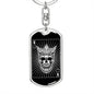 King Of Spades Skull Keychain Dog Tag Stainless Steel or 18k Gold-Express Your Love Gifts