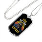 King of the Street Necklace Stainless Steel or 18k Gold Dog Tag 24" Chain-Express Your Love Gifts