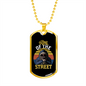 King of the Street Necklace Stainless Steel or 18k Gold Dog Tag 24" Chain-Express Your Love Gifts