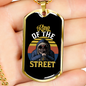 King of the Street Necklace Stainless Steel or 18k Gold Dog Tag 24" Chain-Express Your Love Gifts