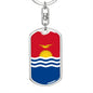 Kiribati Flag Keychain Dog Tag Stainless Steel or 18k Gold-Express Your Love Gifts