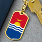 Kiribati Flag Keychain Dog Tag Stainless Steel or 18k Gold-Express Your Love Gifts