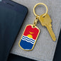 Kiribati Flag Keychain Dog Tag Stainless Steel or 18k Gold-Express Your Love Gifts