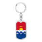 Kiribati Flag Keychain Dog Tag Stainless Steel or 18k Gold-Express Your Love Gifts
