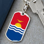 Kiribati Flag Keychain Dog Tag Stainless Steel or 18k Gold-Express Your Love Gifts