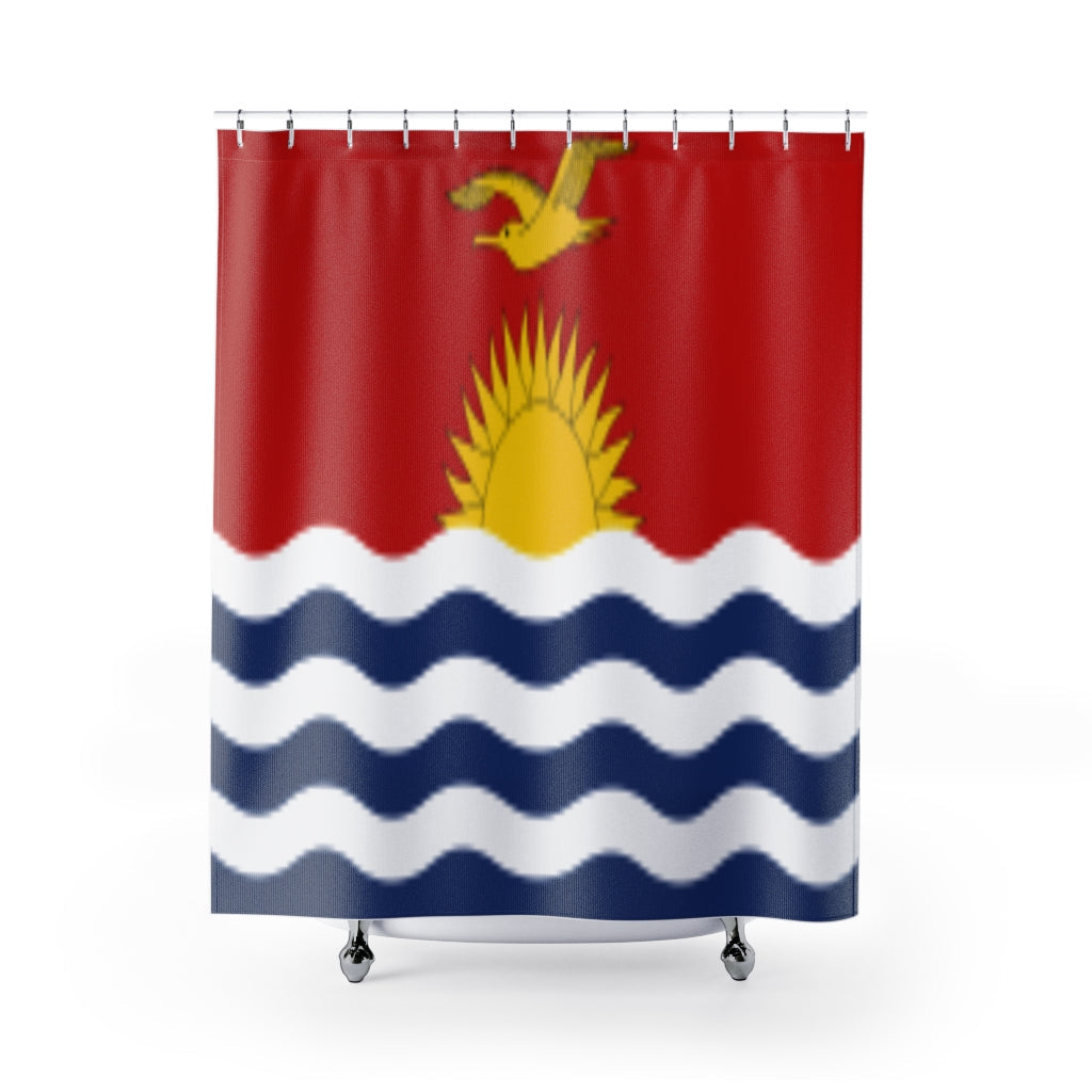 Kiribati Flag Stylish Design 71" x 74" Elegant Waterproof Shower Curtain for a Spa-like Bathroom Paradise Exceptional Craftsmanship-Express Your Love Gifts