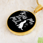 KISS ME DOG MOM Circle Necklace Stainless Steel or 18k Gold 18-22"-Express Your Love Gifts