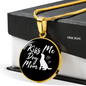 KISS ME DOG MOM Circle Necklace Stainless Steel or 18k Gold 18-22"-Express Your Love Gifts