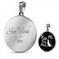 KISS ME DOG MOM Circle Necklace Stainless Steel or 18k Gold 18-22"-Express Your Love Gifts