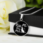 KISS ME DOG MOM Circle Necklace Stainless Steel or 18k Gold 18-22"-Express Your Love Gifts