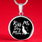 KISS ME DOG MOM Circle Necklace Stainless Steel or 18k Gold 18-22"-Express Your Love Gifts