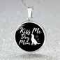 KISS ME DOG MOM Circle Necklace Stainless Steel or 18k Gold 18-22"-Express Your Love Gifts
