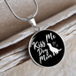 KISS ME DOG MOM Circle Necklace Stainless Steel or 18k Gold 18-22"-Express Your Love Gifts