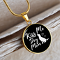 KISS ME DOG MOM Circle Necklace Stainless Steel or 18k Gold 18-22"-Express Your Love Gifts