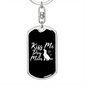 KISS ME DOG MOM Keychain Stainless Steel or 18k Gold Dog Tag Keyring-Express Your Love Gifts