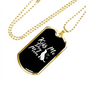 Kiss Me Dog Mom White Necklace Stainless Steel or 18k Gold Dog Tag 24" Chain-Express Your Love Gifts
