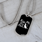 Kiss Me Dog Mom White Necklace Stainless Steel or 18k Gold Dog Tag 24" Chain-Express Your Love Gifts