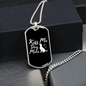 Kiss Me Dog Mom White Necklace Stainless Steel or 18k Gold Dog Tag 24" Chain-Express Your Love Gifts