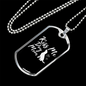 Kiss Me Dog Mom White Necklace Stainless Steel or 18k Gold Dog Tag 24" Chain-Express Your Love Gifts