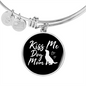 Kiss Me Dog White Bracelet Stainless Steel or 18k Gold Circle Bangle-Express Your Love Gifts